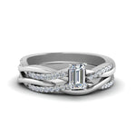 Load image into Gallery viewer, emerald-cut-Infinity-twist-diamond-matching-bridal-set-in-950-Platinum-FD8253EM-NL-WG
