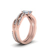 Load image into Gallery viewer, emerald-cut-Infinity-twist-diamond-matching-bridal-set-in-14K-rose-gold-FD8253EM-NL-RG