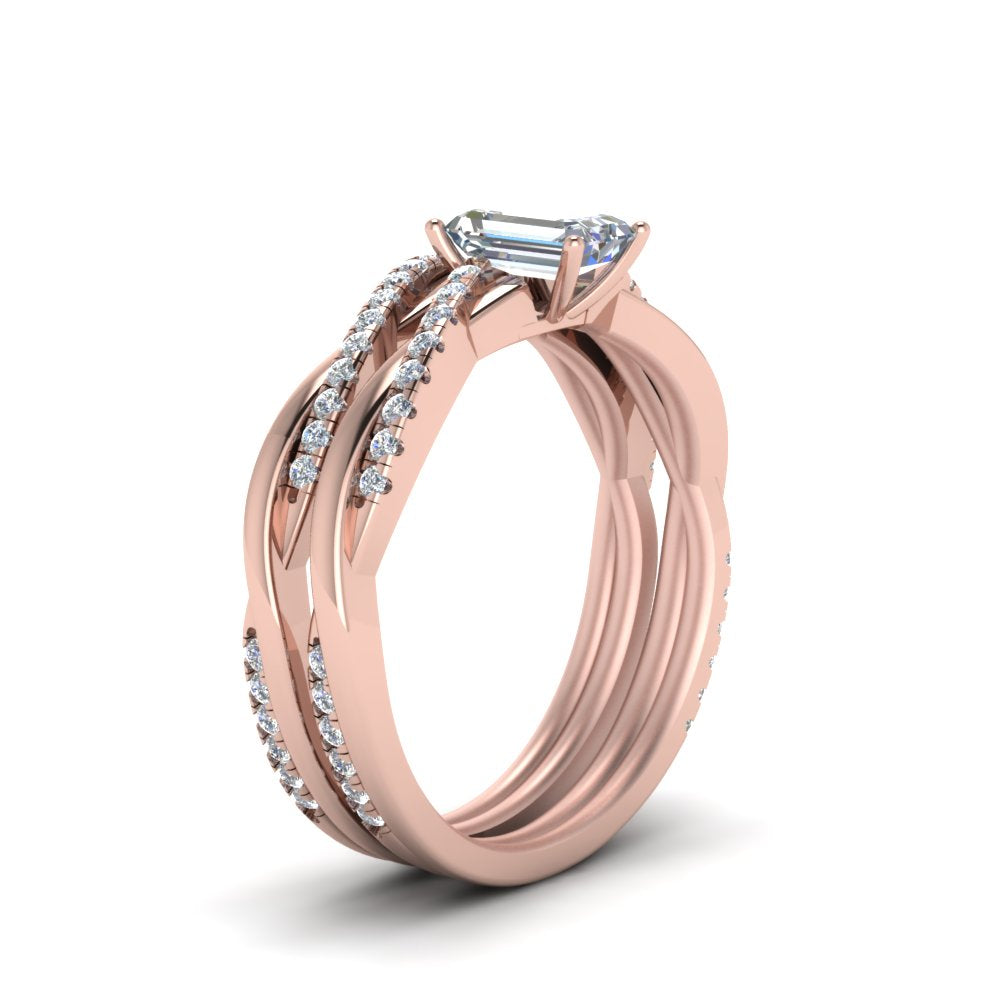 emerald-cut-Infinity-twist-diamond-matching-bridal-set-in-14K-rose-gold-FD8253EM-NL-RG