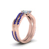 Load image into Gallery viewer, emerald-cut-Infinity-twist-diamond-matching-bridal-set-with-blue-sapphire-in-14K-rose-gold-FD8253EMGSABL-NL-RG
