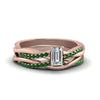 Load image into Gallery viewer, emerald-cut-Infinity-twist-diamond-matching-bridal-set-with-emerald-in-14K-rose-gold-FD8253EMGEMGR-NL-RG