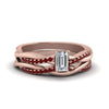 Load image into Gallery viewer, emerald-cut-Infinity-twist-diamond-matching-bridal-set-with-ruby-in-14K-rose-gold-FD8253EMGRUDR-NL-RG