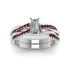 Load image into Gallery viewer, emerald-cut-Infinity-twist-diamond-matching-bridal-set-with-ruby-in-950-Platinum-FD8253EMGRUDR-NL-WG