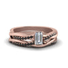 Load image into Gallery viewer, emerald-cut-Infinity-twist-matching-bridal-set-with-black-diamond-in-14K-rose-gold-FD8253EMGBLACK-NL-RG