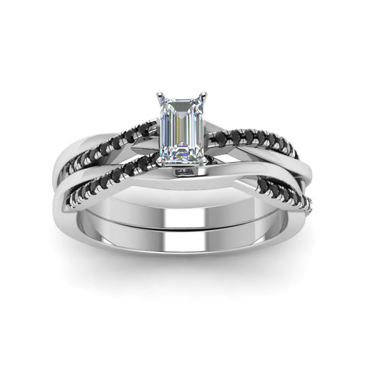 emerald-cut-Infinity-twist-matching-bridal-set-with-black-diamond-in-14K-white-gold-FD8253EMGBLACK-NL-WG