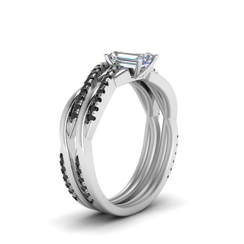 emerald-cut-Infinity-twist-matching-bridal-set-with-black-diamond-in-14K-white-gold-FD8253EMGBLACK-NL-WG