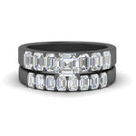 Load image into Gallery viewer, emerald-cut-accent-asscher-diamond-wedding-set-in-black-gold-FD9591ASANGLE3-NL-BG
