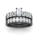 Load image into Gallery viewer, emerald-cut-accent-emerald-cut-diamond-wedding-set-in-black-gold-FD9591EMANGLE3-NL-BG
