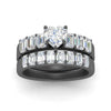 Load image into Gallery viewer, emerald-cut-accent-heart-diamond-wedding-set-in-black-gold-FD9591HTANGLE3-NL-BG