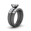 Load image into Gallery viewer, emerald-cut-accent-pear-diamond-wedding-set-in-black-gold-FD9591PEANGLE3-NL-BG