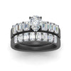 Load image into Gallery viewer, emerald-cut-accent-pear-diamond-wedding-set-in-black-gold-FD9591PEANGLE3-NL-BG