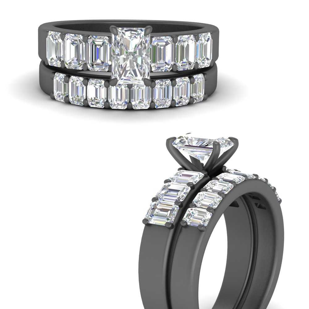 emerald-cut-accent-radiant-diamond-wedding-set-in-black-gold-FD9591RAANGLE3-NL-BG