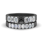 Load image into Gallery viewer, emerald-cut-accent-semi-mount-diamond-wedding-set-in-black-gold-FD9591SMANGLE3-NL-BG
