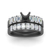 Load image into Gallery viewer, emerald-cut-accent-semi-mount-diamond-wedding-set-in-black-gold-FD9591SMANGLE3-NL-BG