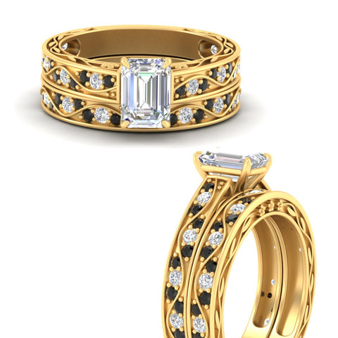 emerald-cut-antique-filigree-black-diamond-bridal-ring-set-in-yellow-gold-fdens3543emgblackangle3-nl-yg.jpg