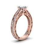 Load image into Gallery viewer, emerald-cut-antique-filigree-diamond-ring-in-14K-rose-gold-FDENS3543EMRANGLE2-NL-RG