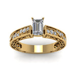 Load image into Gallery viewer, emerald-cut-antique-filigree-diamond-ring-in-14K-yellow-gold-FDENS3543EMRANGLE5-NL-YG