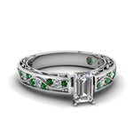 Load image into Gallery viewer, emerald-cut-antique-filigree-diamond-ring-with-emerald-in-950-platinum-FDENS3543EMRGEMGR-NL-WG