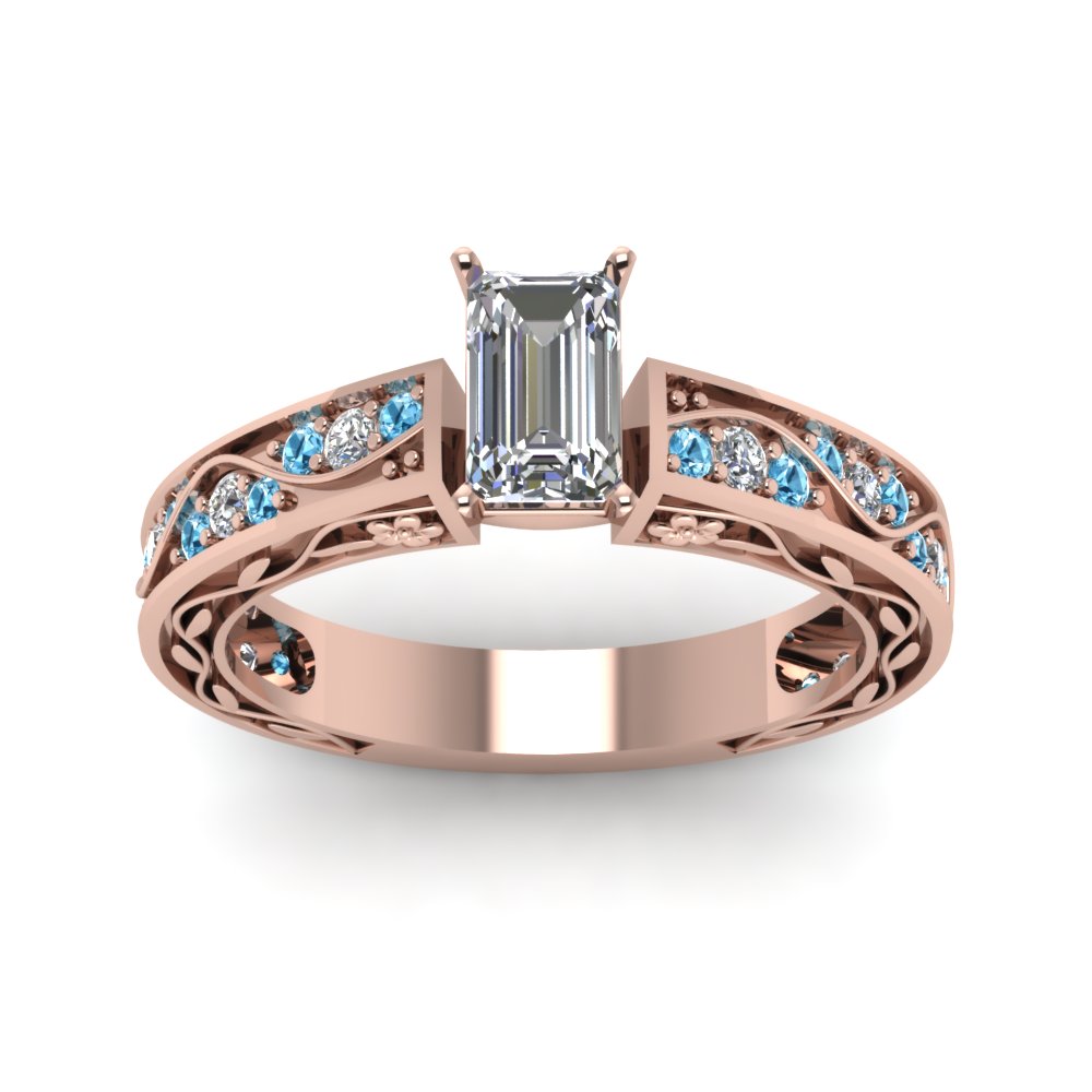 emerald-cut-antique-filigree-diamond-ring-with-ice-blue-topaz-in-14K-rose-gold-FDENS3543EMRGICBLTOANGLE5-NL-RG