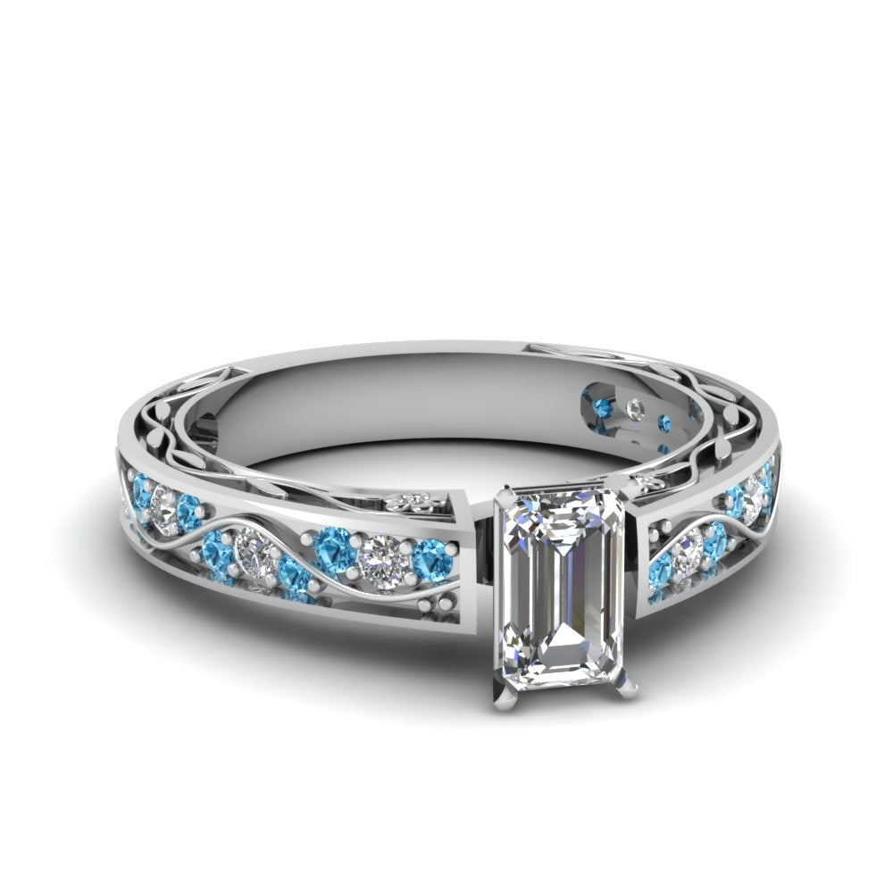 emerald-cut-antique-filigree-diamond-ring-with-ice-blue-topaz-in-14K-white-gold-FDENS3543EMRGICBLTO-NL-WG