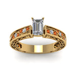 Load image into Gallery viewer, emerald-cut-antique-filigree-diamond-ring-with-orange-sapphire-in-14K-yellow-gold-FDENS3543EMRGSAORANGLE5-NL-YG_669fec1d-3f4b-400b-9d85-0814cb7f0e91
