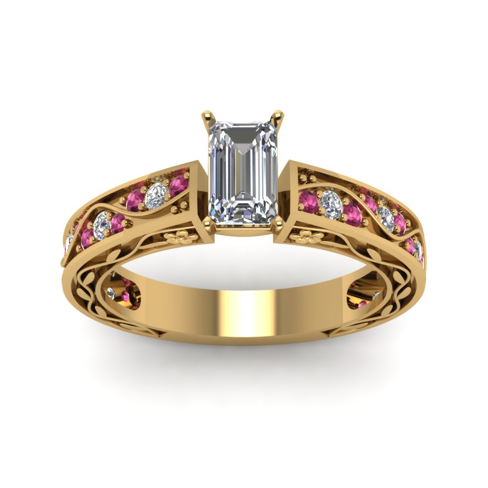 emerald-cut-antique-filigree-diamond-ring-with-pink-sapphire-in-14K-yellow-gold-FDENS3543EMRGSADRPIANGLE5-NL-YG_9c7020a7-076f-47f3-8736-72c003731e43
