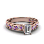 Load image into Gallery viewer, emerald-cut-antique-filigree-diamond-ring-with-violac-topaz-in-14K-rose-gold-FDENS3543EMRGVITO-NL-RG_8c6d99f5-dec4-4649-888d-a4ca16c302d6

