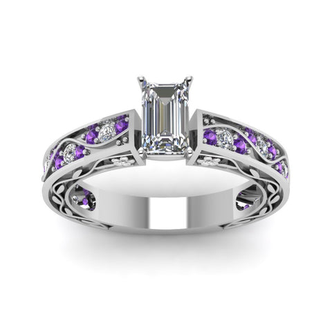emerald-cut-antique-filigree-diamond-ring-with-violac-topaz-in-14K-white-gold-FDENS3543EMRGVITOANGLE5-NL-WG