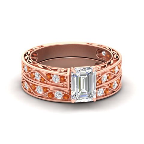 emerald-cut-antique-filigree-orange-sapphire-bridal-ring-set-in-rose-gold-fdens3543emgsaorsleep-nl-rg.jpg