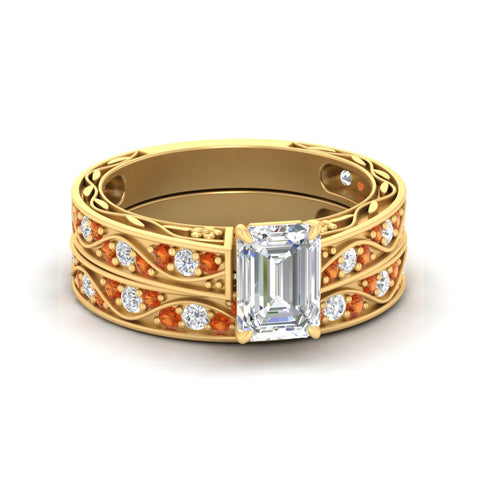 emerald-cut-antique-filigree-orange-sapphire-bridal-ring-set-in-yellow-gold-fdens3543emgsaorsleep-nl-yg.jpg