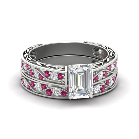 emerald-cut-antique-filigree-pink-sapphire-bridal-ring-set-in-white-gold-fdens3543emgsadrpisleep-nl-wg.jpg