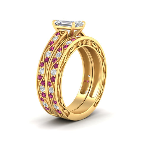 emerald-cut-antique-filigree-pink-sapphire-bridal-ring-set-in-yellow-gold-fdens3543emgsadrpiangle2-nl-yg.jpg