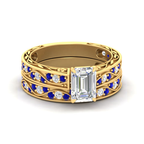 emerald-cut-antique-filigree-sapphire-bridal-ring-set-in-yellow-gold-fdens3543emgsablsleep-nl-yg.jpg