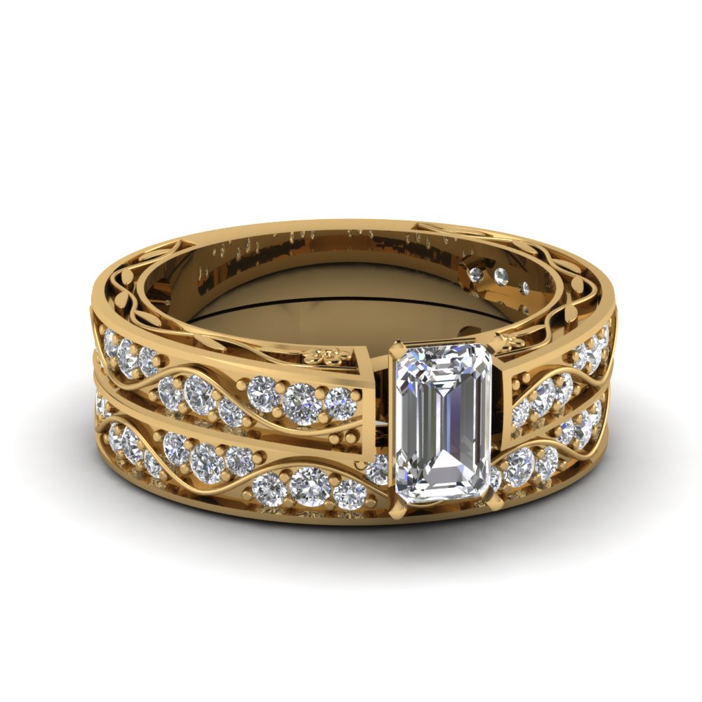 emerald-cut-antique-filigree-wedding-ring-set-in-yellow-gold-FDENS3543EM-NL-YG
