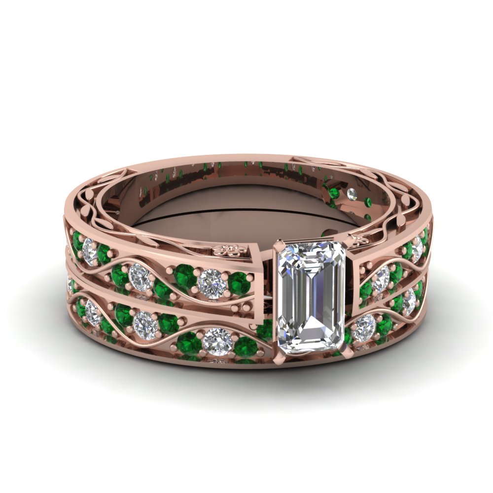 emerald-cut-antique-filigree-wedding-ring-set-with-emerald-in-rose-gold-FDENS3543EMGEMGR-NL-RG