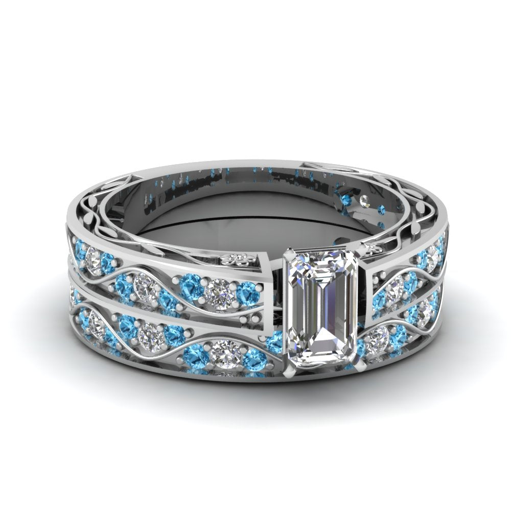emerald-cut-antique-filigree-wedding-ring-set-with-ice-blue-topaz-in-white-gold-FDENS3543EMGICBLTO-NL-WG