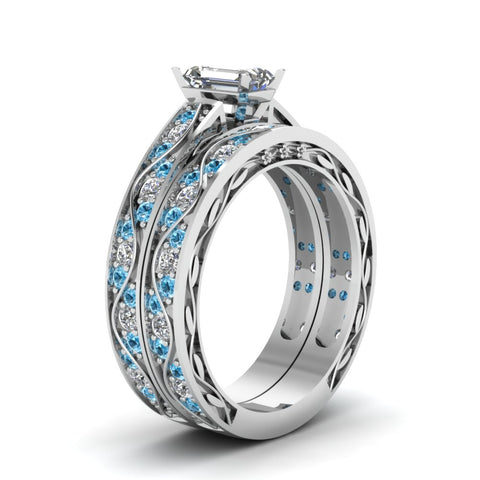 emerald-cut-antique-filigree-wedding-ring-set-with-ice-blue-topaz-in-white-gold-FDENS3543EMGICBLTOANGLE2-NL-WG