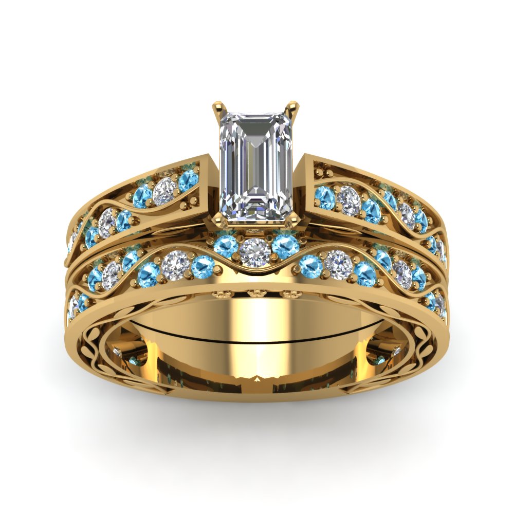 emerald-cut-antique-filigree-wedding-ring-set-with-ice-blue-topaz-in-yellow-gold-FDENS3543EMGICBLTOANGLE5-NL-YG