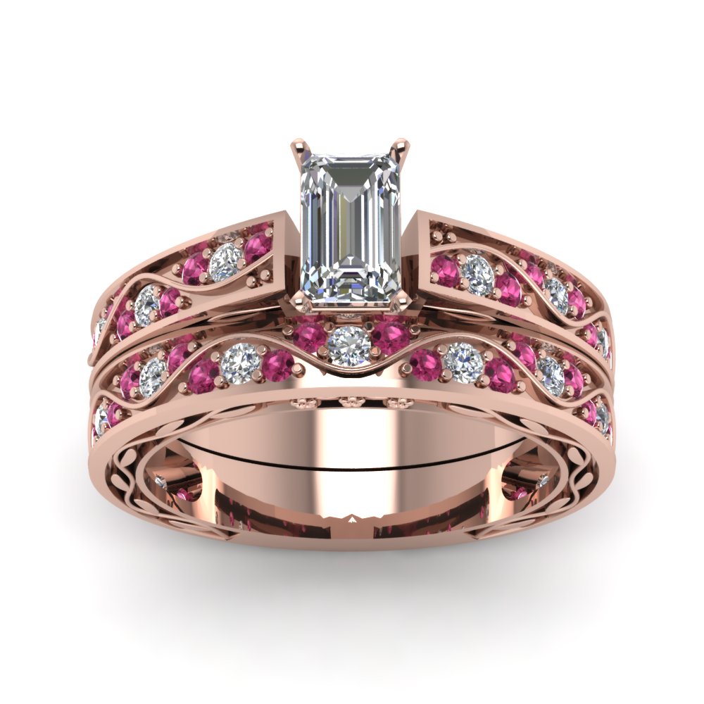emerald-cut-antique-filigree-wedding-ring-set-with-pink-sapphire-in-rose-gold-FDENS3543EMGSADRPIANGLE5-NL-RG