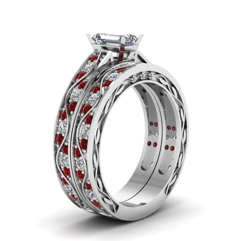 emerald-cut-antique-filigree-wedding-ring-set-with-ruby-in-white-gold-FDENS3543EMGRUDRANGLE2-NL-WG