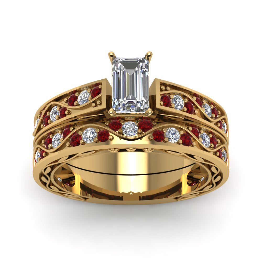 emerald-cut-antique-filigree-wedding-ring-set-with-ruby-in-yellow-gold-FDENS3543EMGRUDRANGLE5-NL-YG