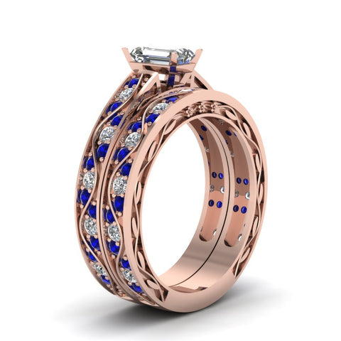 emerald-cut-antique-filigree-wedding-ring-set-with-sapphire-in-rose-gold-FDENS3543EMGSABLANGLE2-NL-RG