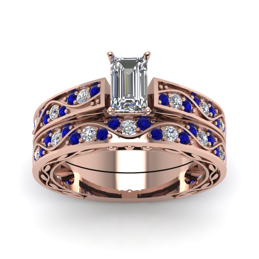 emerald-cut-antique-filigree-wedding-ring-set-with-sapphire-in-rose-gold-FDENS3543EMGSABLANGLE5-NL-RG