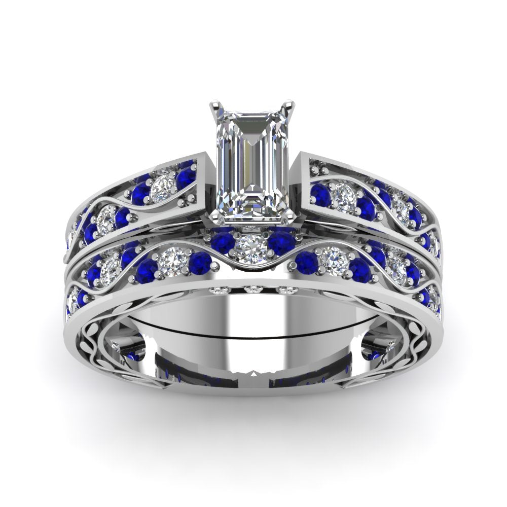 emerald-cut-antique-filigree-wedding-ring-set-with-sapphire-in-white-gold-FDENS3543EMGSABLANGLE5-NL-WG