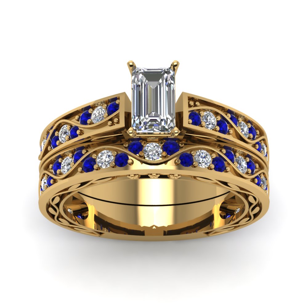emerald-cut-antique-filigree-wedding-ring-set-with-sapphire-in-yellow-gold-FDENS3543EMGSABLANGLE5-NL-YG