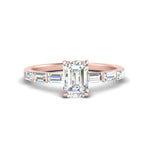 Load image into Gallery viewer, Emerald Cut Baguette Thin Band Engagement Ring
