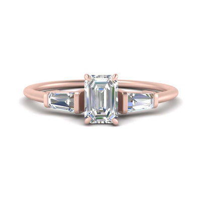 Tapered Baguette Emerald Cut Engagement Ring