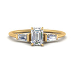 Load image into Gallery viewer, Emerald-Cut-Bar-Baguette-3-Stone-Lab-Diamond-Engagement-Ring-In-FDENS100R-YG