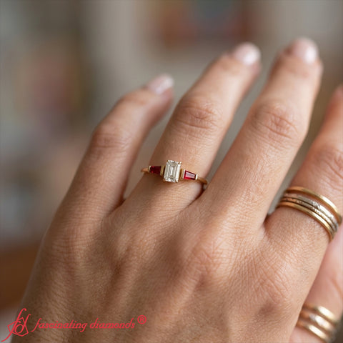 Tapered Baguette Emerald Cut Engagement Ring