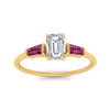 Load image into Gallery viewer, emerald-cut-bar-baguette-3-stone-pink-sapphire-engagement-ring-in-yellow-gold-FDENS100EMRGSADRPIANGLE5-NL-YG
